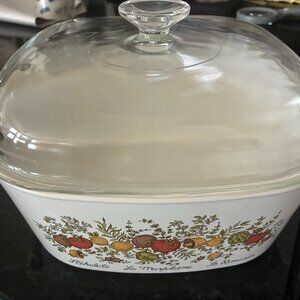 Vintage Spice O' Life Corning Cass w/lid, L’Echalote La Marjolaine LeRomarin 5QT